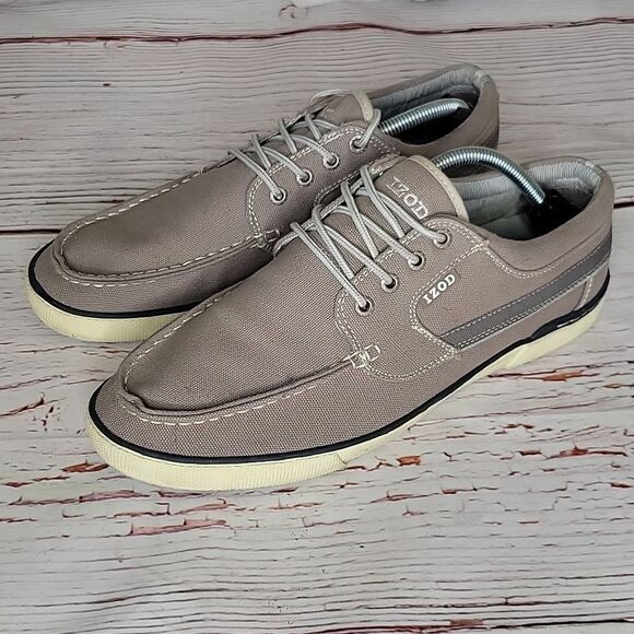 IZOD OASIS Men's Linen Taupe Casual Shoes Size 11 - Picture 1 of 9
